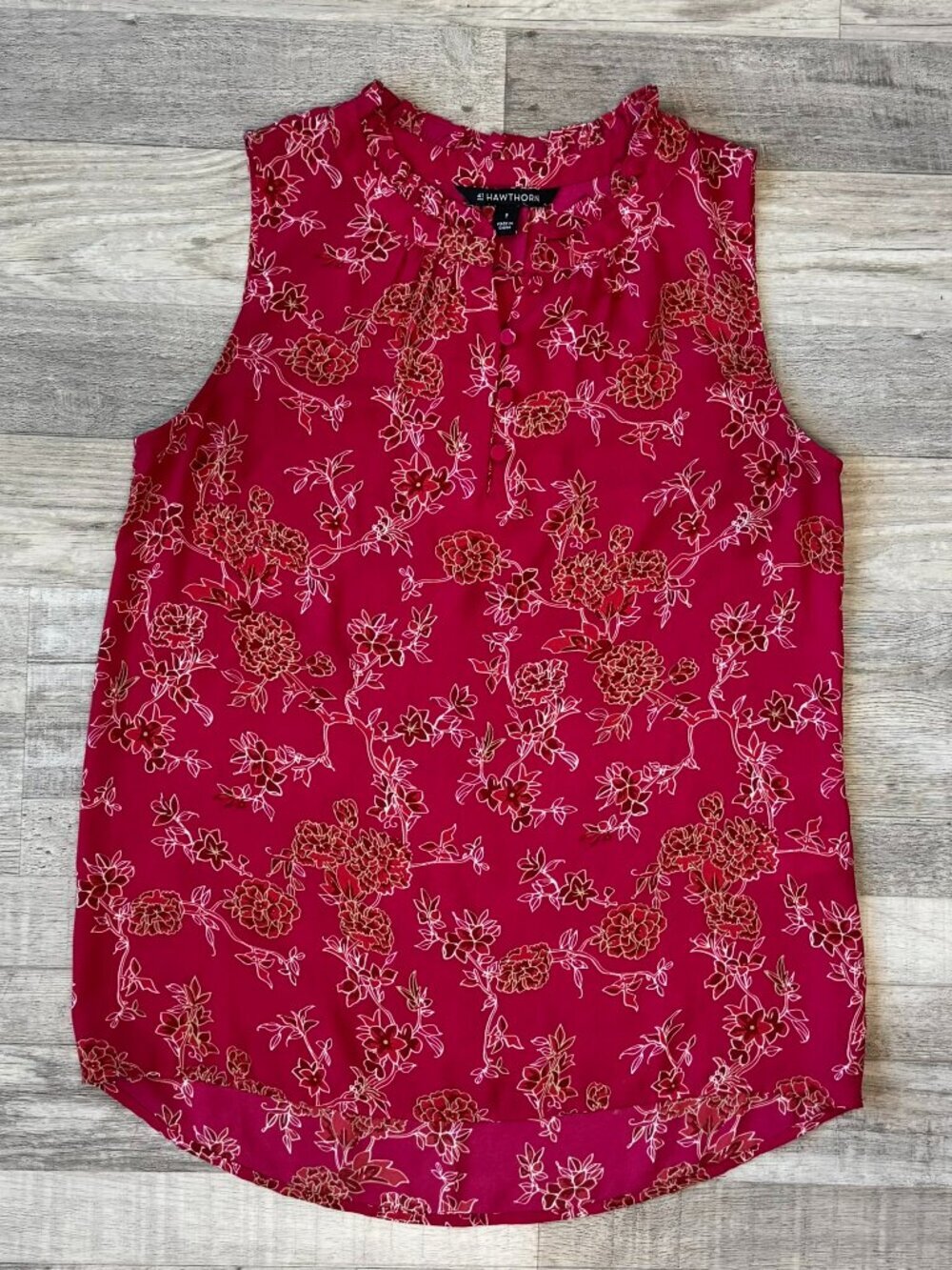 41 Hawthorn pink floral sleeveless top size small C8